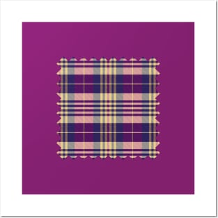 Purple, Gold and Blue Tartan Posters and Art